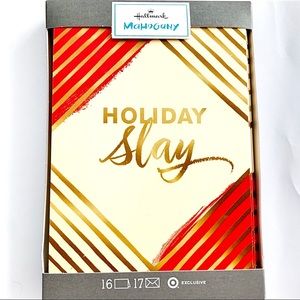 🆕 Box of 16 HALLMARK Holiday Slay Good Red Cards NWT
